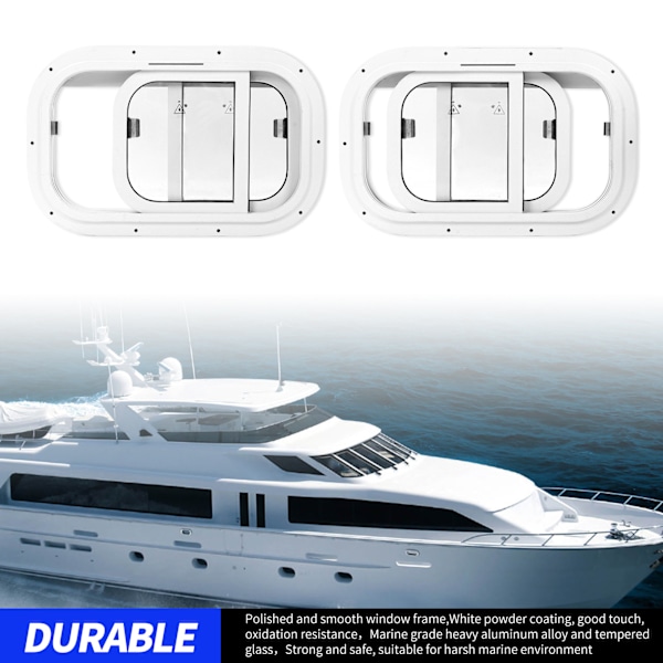 Marinevindue 500x300mm Afrundet Skydevindue Bidirektionel Bevægelse God Tætning Høj Gennemsigtighed til Skib Yacht Med 80mm Fast Ramme