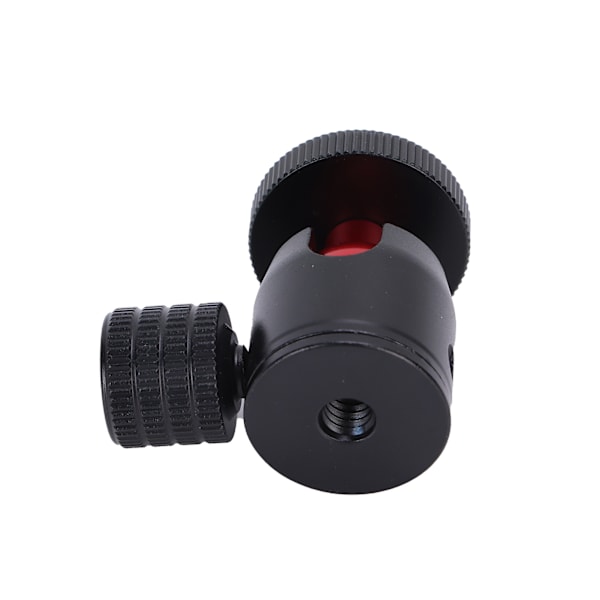 Mini Tripod Kulhuvud med 1/4 Tums Skruv och Hotskoadapter för DSLR-kamera Ringljus Röd Kula