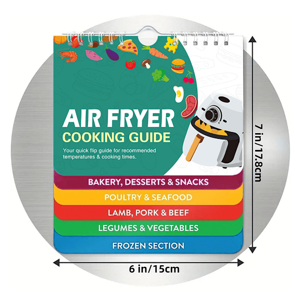 Revolutionera din matlagning: Air Fryer fusklapp, vattentät fuktsäker rivtålig långvarig magnetisk matlagningstidsguide för Air Fryer