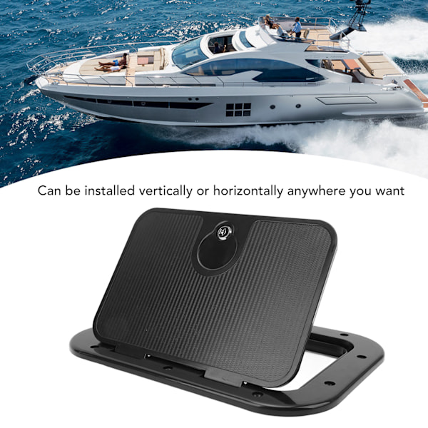 Båddæksluge med låg ABS Anti-Aging Impact Proof Rumdør til RV Trailer Yacht Camper Sort