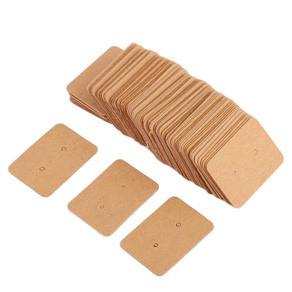 100 st 2,5 x 3,5 cm DIY Hantverk Smycken Örhänge Örhängen Hängande Display Hängkort Brun