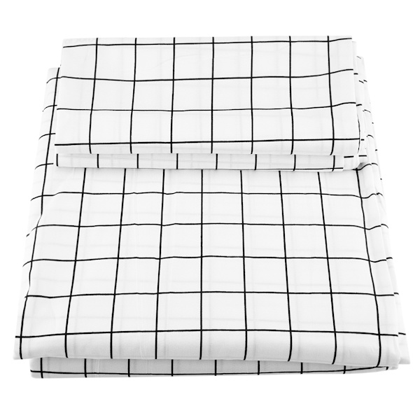 Mjukt Bomullsfylld Kudde Duvet Överdrag med Kuddfodral Sängkläder Set (US-King)