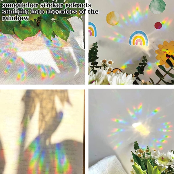 3stk Sunshine Catcher Farverige vinduesklistermærker Rainbow Prism