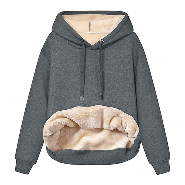 Casual Vinter Varm Fleece Sherpa Foret Pullover Hættetrøje til Kvinder
