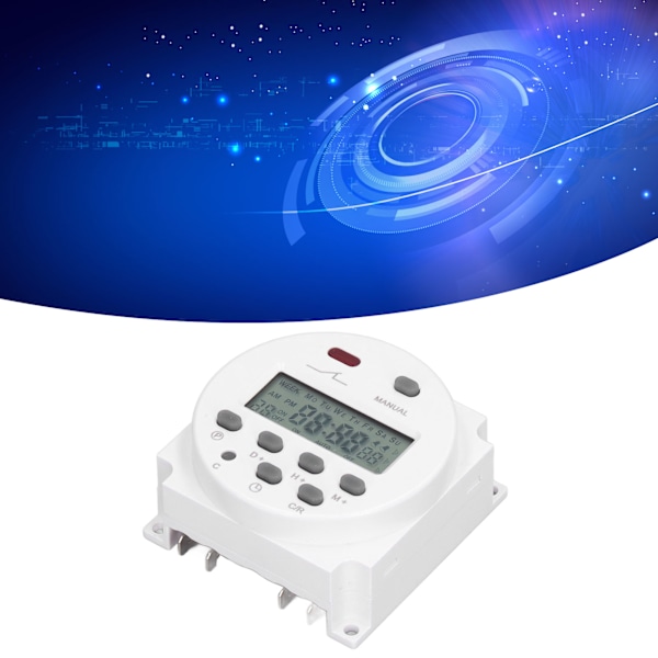 Elektronisk Timer Programmerbar LCD Digital Tidstyring Relébryter 16 På 16 Av Cn101AAC220-240V