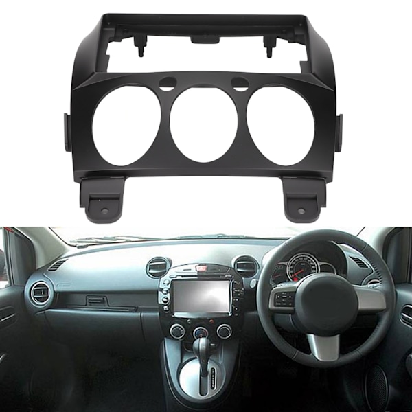 Navigationspanelramme Trim ABS Instrumentbræt Dæksel 2 Din Udskiftning til Mazda 2 2007‑2013