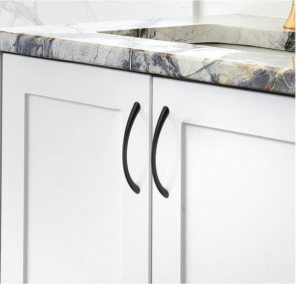 Skabslåger til møbler, moderne firkantet design mat sort rustfrit stål 10 stk.