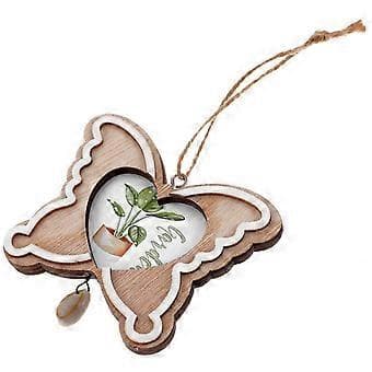 Træ billedramme ornament Ufærdig træ billedramme til Tiny House Decor (Sommerfuglform)