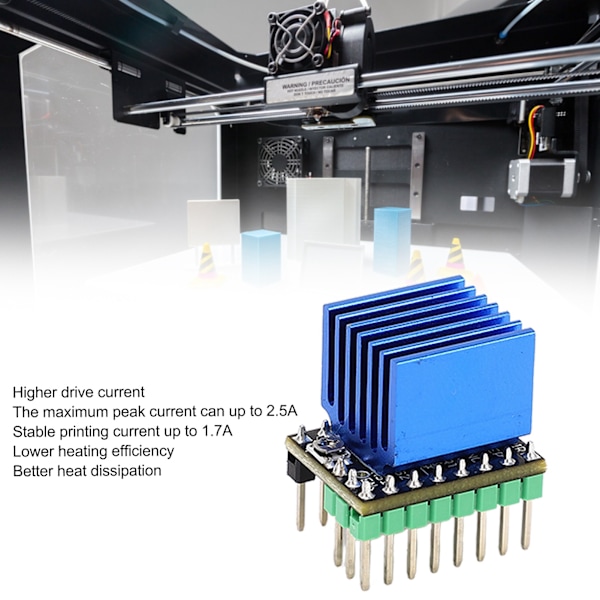 5 Sett 3D-printer Stepper Motor Driver 2.5A 256 Subdivisjoner Printer Stepper Motor Driverkort med Varmespreder 5.5‑38V