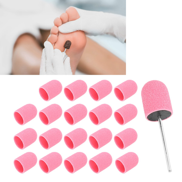 Nagelkonst Sandpapperhuv Nagelfräsbits Polering Slipning Sandband Set (16 x 25mm) Rosa