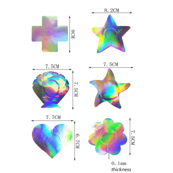 6 par laser brystvortedeksel engangs TPU pasties selv