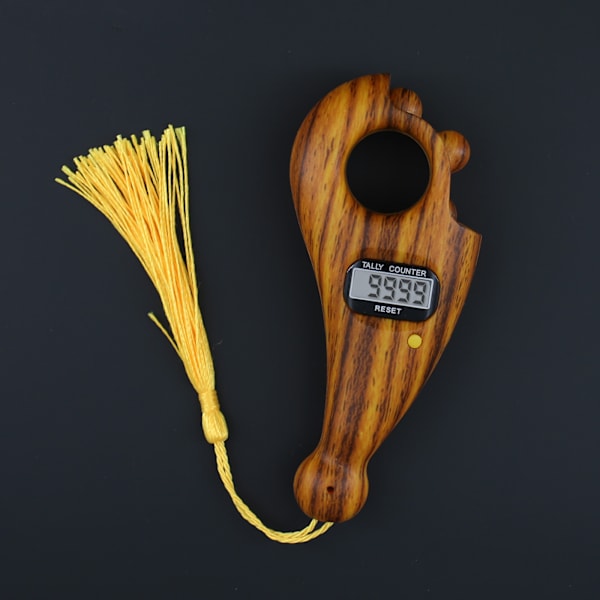 Gul digital fingerdisk med Buddha-pärlor elektronisk display