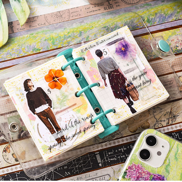 Sött Washi-tejp set i godisfärger, moderiktig design silverfolie maskeringstejp för konst, DIY-hantverk, journaltillbehör, planerare, scrapbook, kortgåva