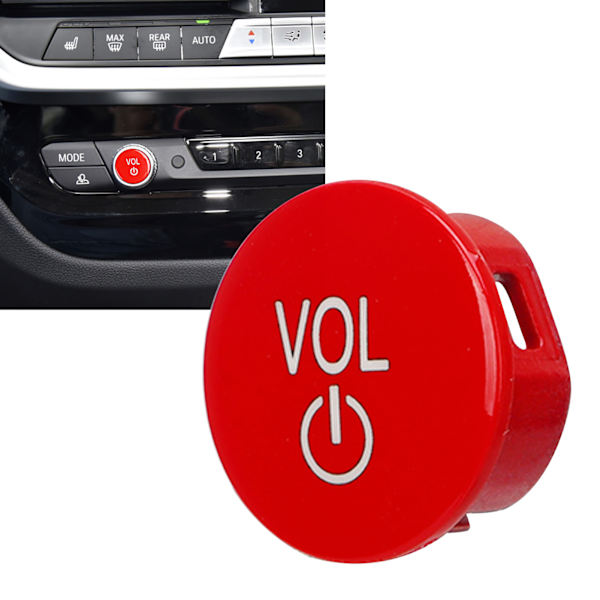Central Audio Switch-knap Bil Volumenkontrol Trykknap Udskiftning til M3 M4 G80 G82 G83 Rød