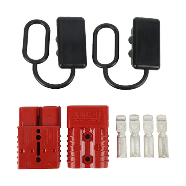 175A 1/0AWG Batterikontakt Snabbkopplingsplugg med Dammskydd för Vinschtrailer Elbil Vagn Husbil