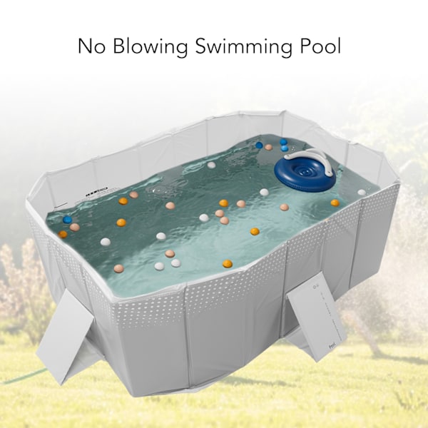 Foldbar Swimmingpool Ikke Oppustelig Sammenklappelig Børnepool Indendørs Udendørs Børnebadning Pool 1,6 Meter Grå Pool