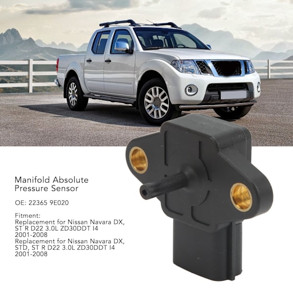 MAP Manifold Absolut Tryk Sensor 22365 9E020 Udskiftning til Nissan Navara DX ST R D22 3.0L ZD30DDT I4