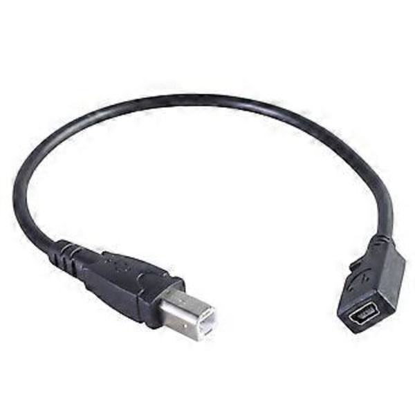 USB Printerkabel Mini USB Hun til USB B Han Adapter til Computer Scanner Elektriske Keyboards Digital Piano Ledning 29CM