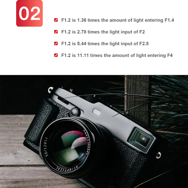 TTArtisan 50MM F1.2 Objektiv til EOS M Fatning til Canon M3/M5/M6/M6 II/M10/M100/M50 Kamera