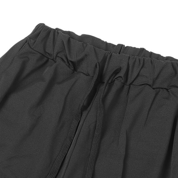 Dam 2-delat Set Kortärmad Skjorta Dragsko Långbyxor Enfärgad Casual Fritidsset Svart M