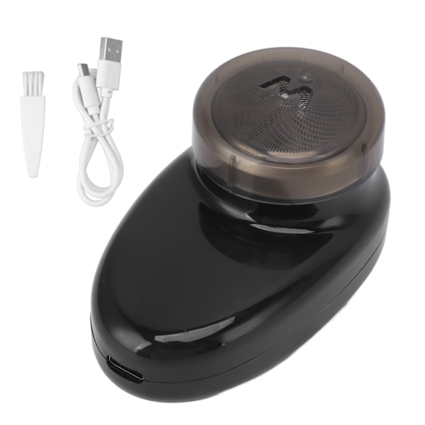 Sladdlös Mini Skäggtrimmer Bågeformad Folie USB Laddningsbar Vattentät Digital Display Skäggtrimmer Svart