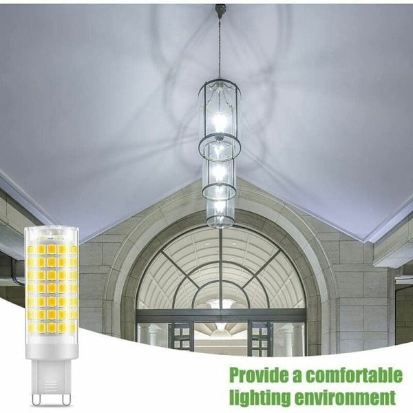 G9 LED-lampa, 5W Halogenersättning Dagsljus Vit, Energibesparande Miljövänlig Ej dimbar 360 Graders Belysning, 530LM AC220-240V,
