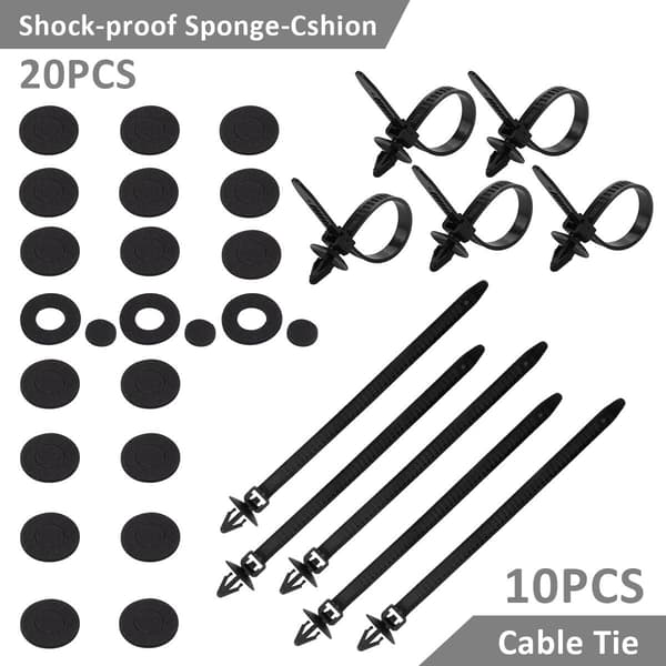 Plastnitteclips, plastnittebeskytter fast sort og hvid