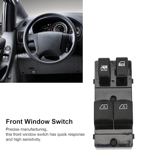 Forrude Vindue Master Switch Venstre Side 25401‑ZJ00A Sort Udskiftning til Nissan Titan 2004‑2015 2 Døre