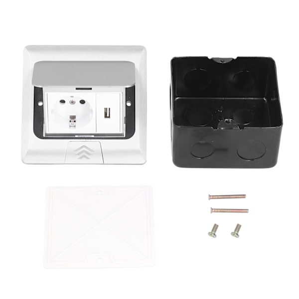 Gulvstrømuttak Innebygd Pop Up Sokkelboks EU Standard USB Strømtilbehør 250V 16ASlow Pop Up