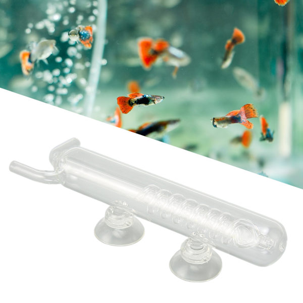Koldioxidbubbelräknare Högtransparent Kristallglas CO2 Spiralbubbelräknare för Akvarium Fisktank