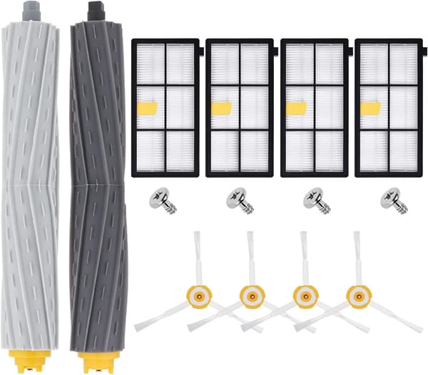 Filterbytesättningskit för Roomba 800-serien, för Roomba 900-serien, bytesfilterset med HEPA-filter, extraktorborste, sidoborste, omfattande