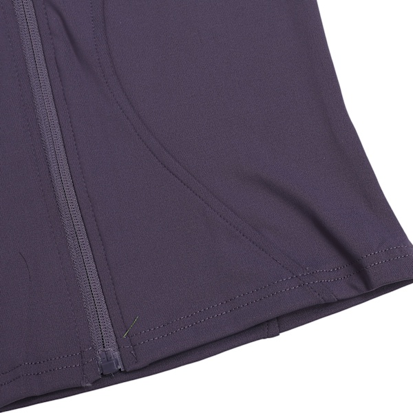 Yogajacka Ståkrage Långärmad Hög Elasticitet Dragkedja Polyesterfiber Slim Träningsjacka för Löpning Aubergine Lila XL