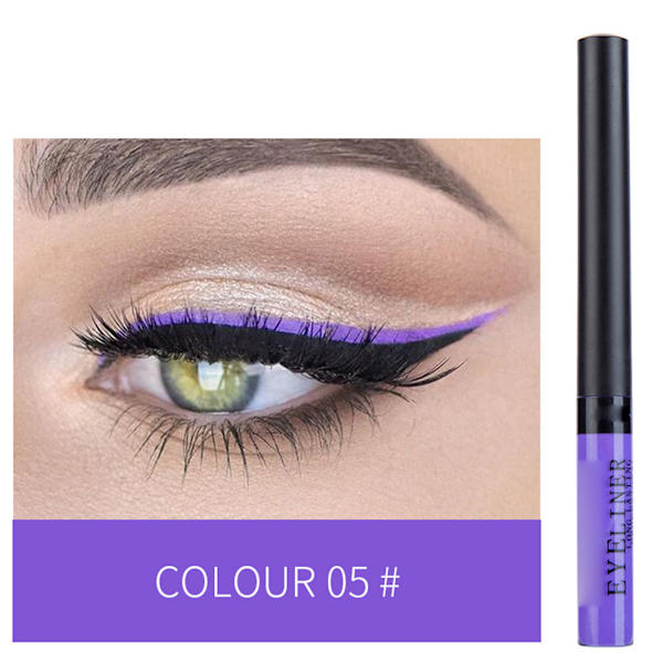 Matt Flytende Eyeliner 12 Farger Vannfast Høy Pigmentert Fargerik Øye Liner Pensett