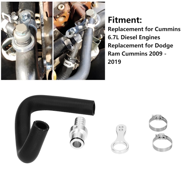 Kjølemiddel Bypass Slange Barb Adaptersett Erstatning for Dodge Ram Cummins 2009 - 2019