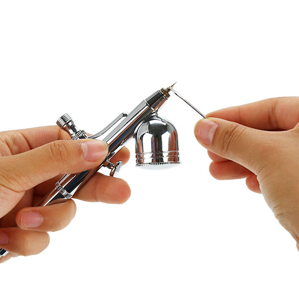 Gravity Feed Dobbelvirkende Airbrushsett Sprøytepistol For Kakedekorering/Neglekunst (130S)