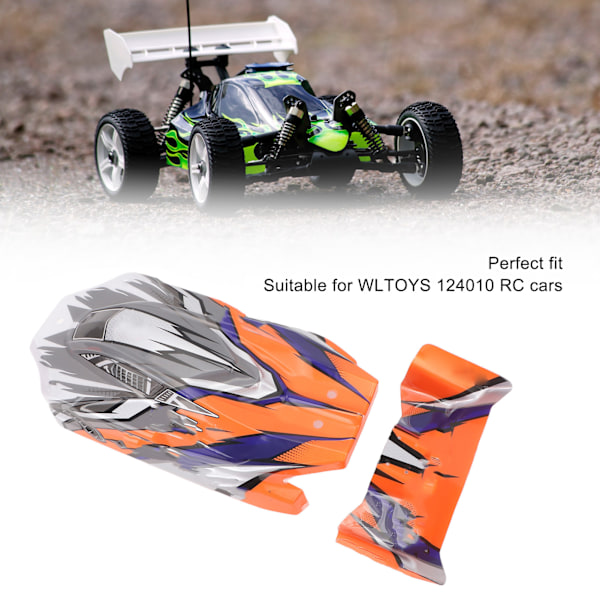 RC Kaross med Spoiler Vinge Plast RC Skal Skydd Fodral Ersättning för WLTOYS 124010 Reservdelar
