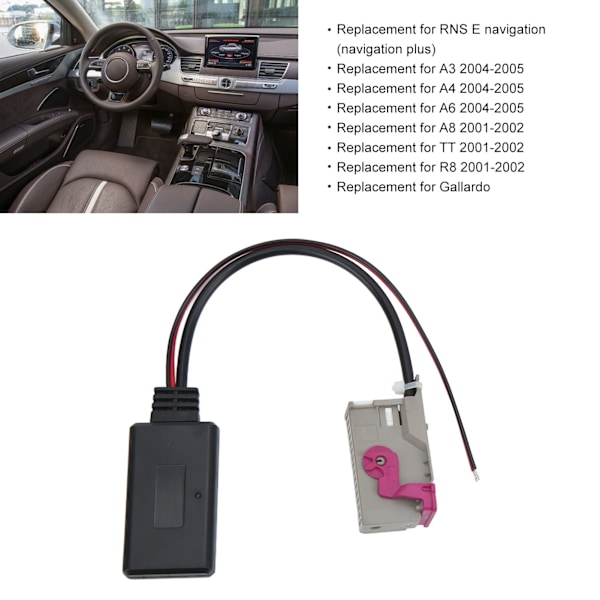 Bil Bluetooth5.0 Trådlös Modul 32-stifts AUX IN Adapter Ersättning för A3 A4 A6 A8 RNS E Navigation