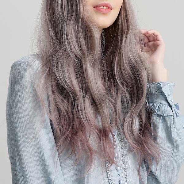 Lång Lockig Peruk Justerbar Rak Lugg Ombre Peruk Värmebeständig Kvinna Cosplay Peruk LC227-2