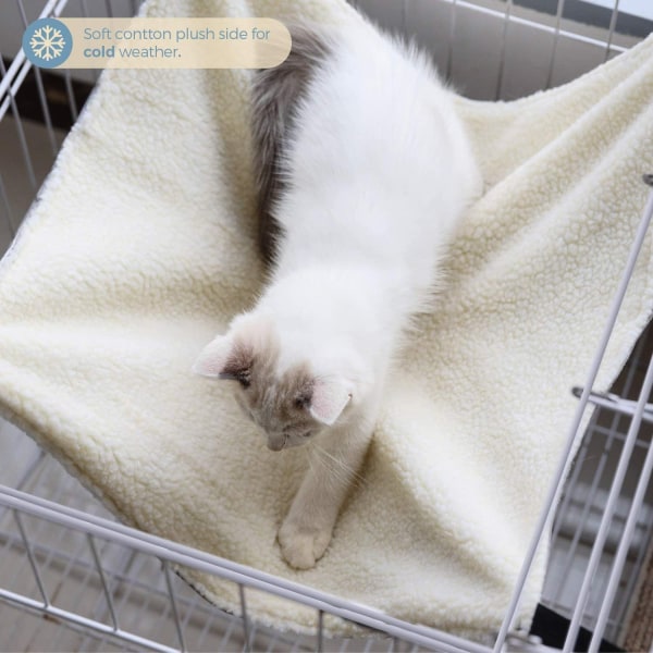 Kattehængekøje, åndbar hængekøje til kæledyrsbur med justerbare stropper