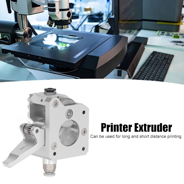 Dobbelt Gear Ekstruder Metal Sølv MK8 3D Printer Tilbehør Udskiftningsdel til Prusa I3 Mk3 Højrehåndet