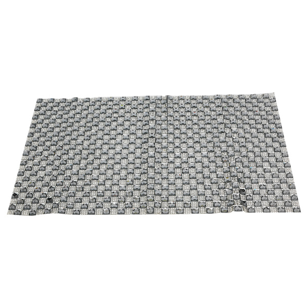 24*40cm Hotfix Rhinestone Ark med Mesh Trim DIY Tilbehør (Transparent Grå)
