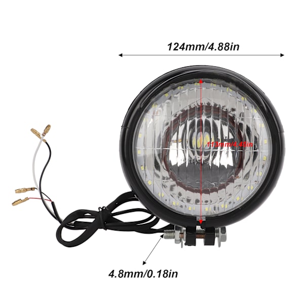 5 tum Motorcykel LED-strålkastare 12V Vattentät Energisparande Universal Framlampa för Scootrar ATV:er SUV:er