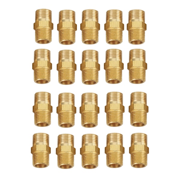 20 st 1/8 BSP till 1/8 BSP Yttre gänga Mässing rör Hex Nippel Koppling Snabbadapter
