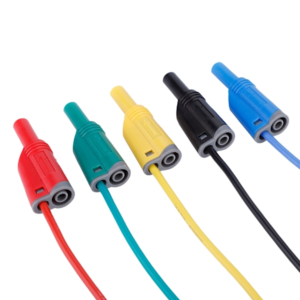 5pcs P1050-1 4mm Banana Plug Safety Soft Silicone Wire Stack Test Lead 14AWG for Multimeter