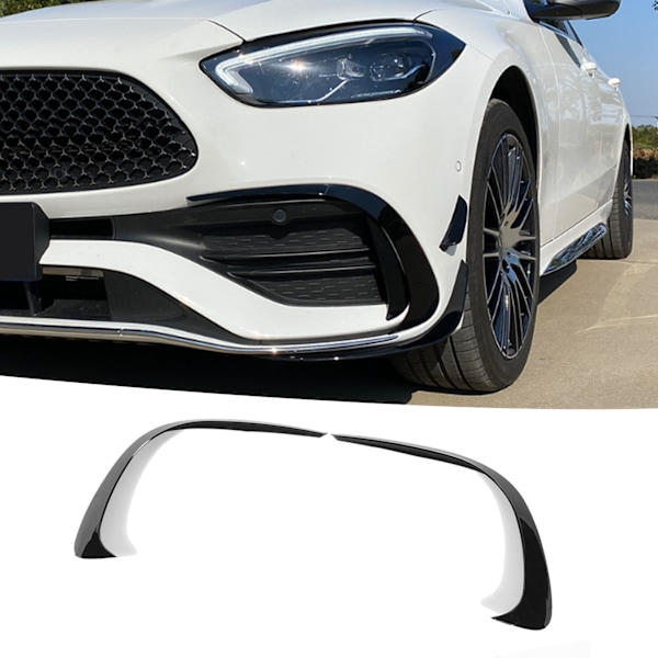 2 st Front Bumper Vent Canard Blank Svart Höger Vänster Spoiler Trim Ersättning för Benz W206 AMG Line 2022+