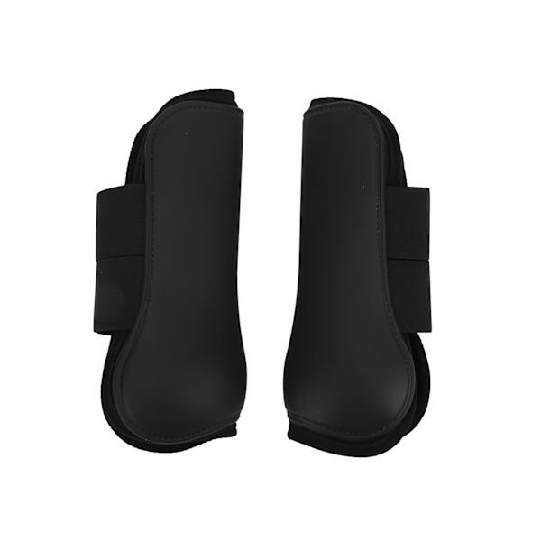 4 st Hästbenskydd Fram- och Bakben PU Häst Senor Skydd med Dämpande Inre Pad Svart Set XL