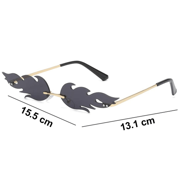 Rimless Flame Solbriller for Kvinner Menn Trendy  Beskyttelse Små