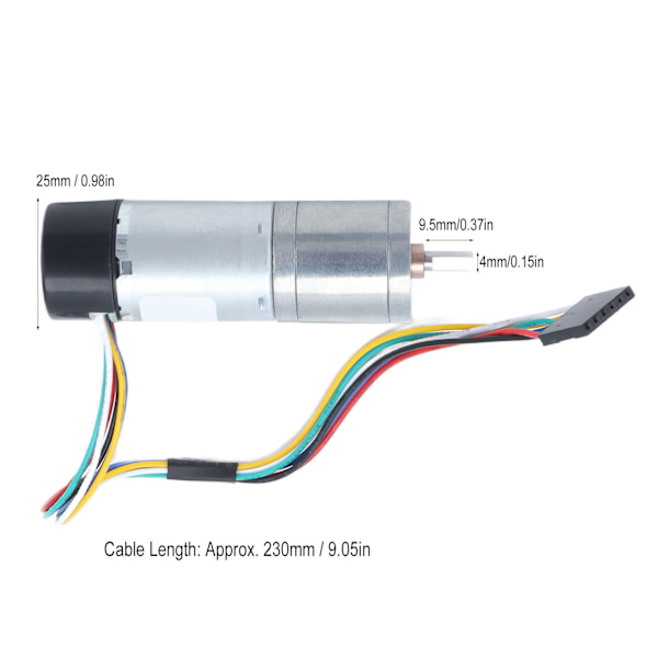 25GA DC-vaihteistoinen moottori Sinkkiseos Kestävä Pölytiivis Vakaa Nopeudenvaihteisto Moottori DIY-moottorille Robotti Malli 1360RPM