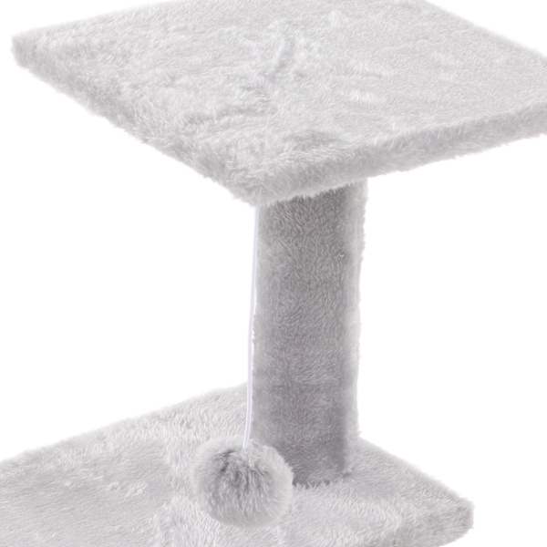 Kattestre Spacious Space Multi Layer Kattenskrape Tårn Lekeutstyr med Hengende Plysjball for Alle Sesonger