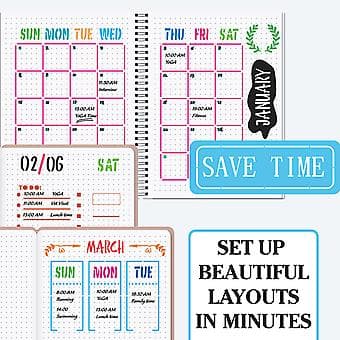 20 stk. A5 Planner Stencils 5''x7.5'' Journal Stencils til Journal Notesbog Dagbog